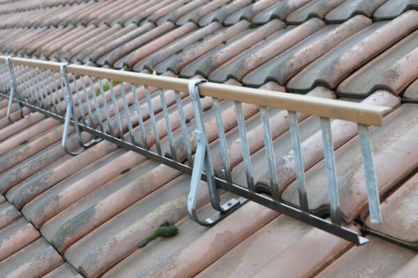 Na dachu zamontowano akcesoria dachowe, w tym barierkę ochronną.